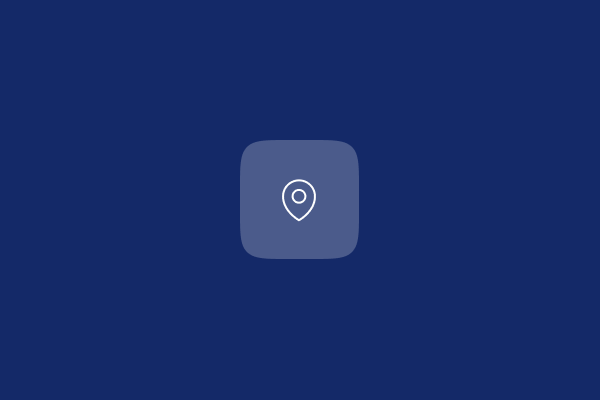 Icono de ubicación sobre fondo azul marino